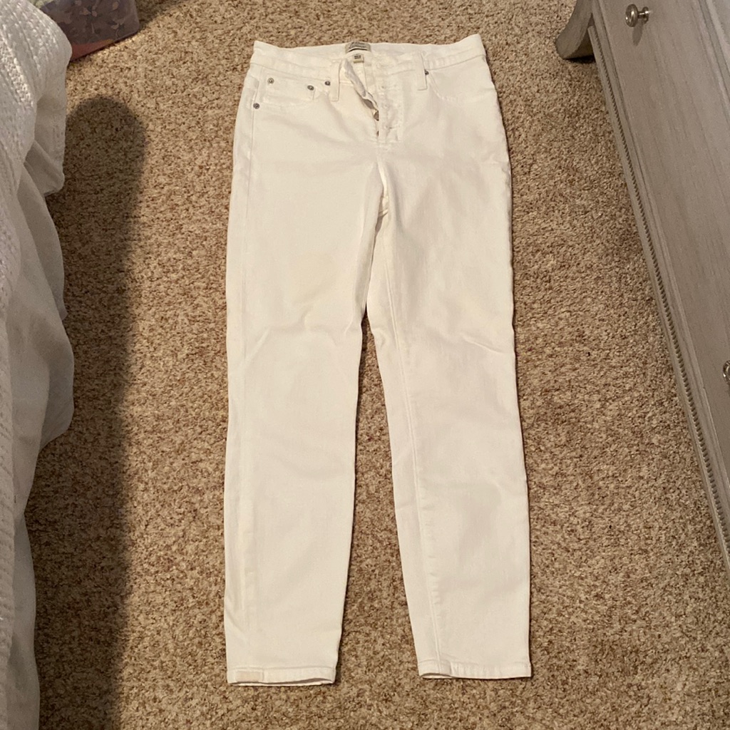 J.Crew High-Rise Toothpick White Jeans